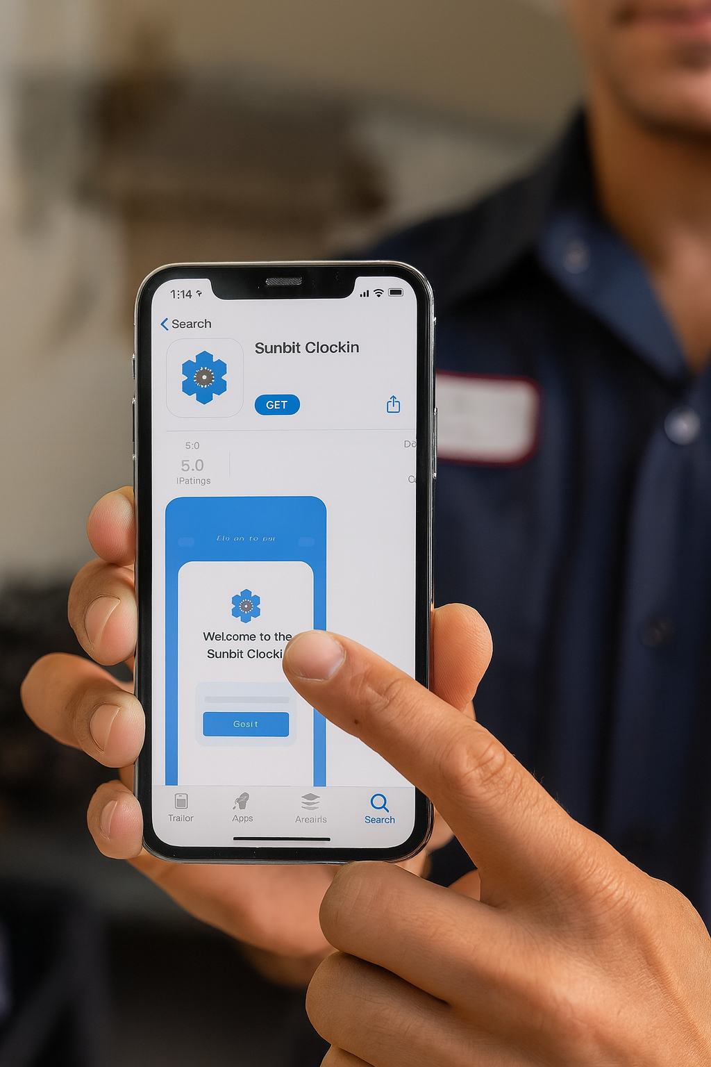 Sunbit_Clockin en smartphone